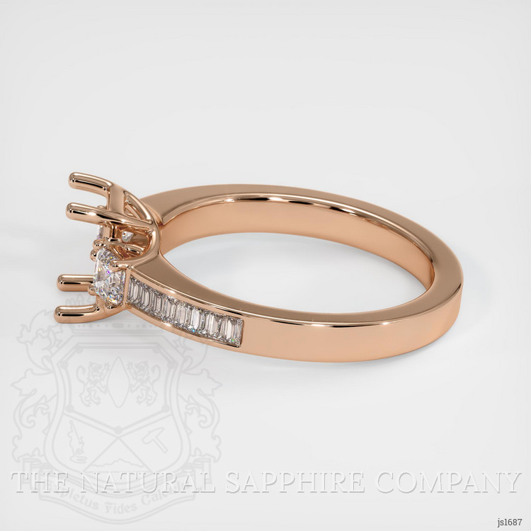 18K Rose Gold Three Stone Ring Setting