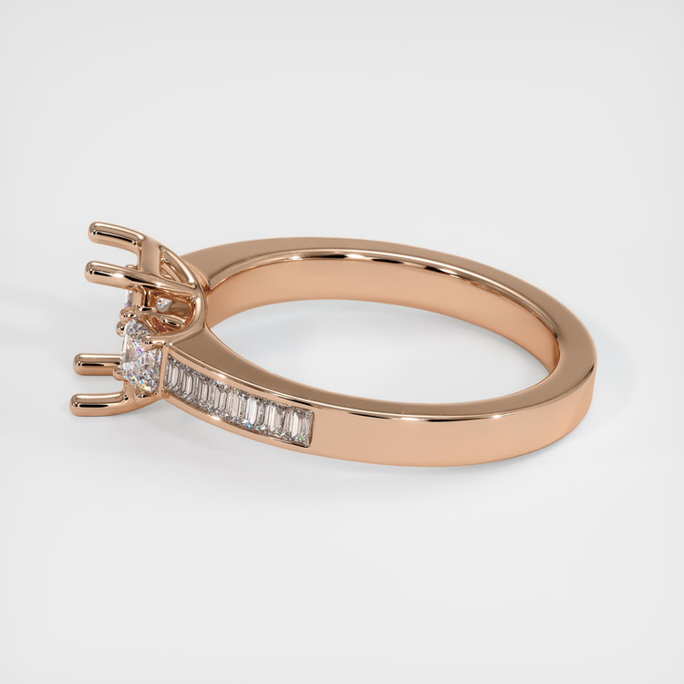 18K Rose Gold Three Stone Ring Setting