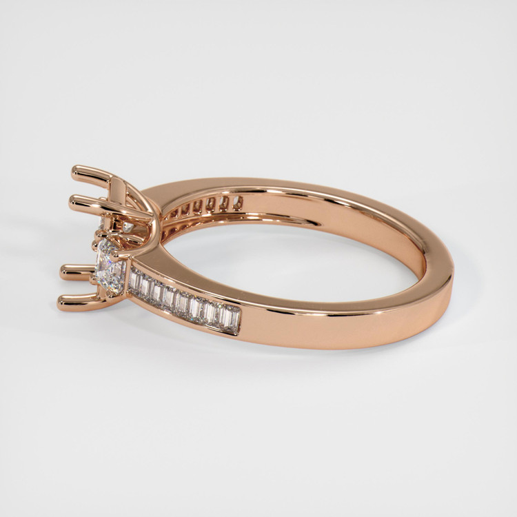 18K Rose Gold Three Stone Ring Setting