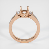 18K Rose Gold Three Stone Ring Setting Image