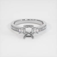 10K White Gold Three Stone Ring Setting Image