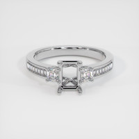 18K White Gold Three Stone Ring Setting Image