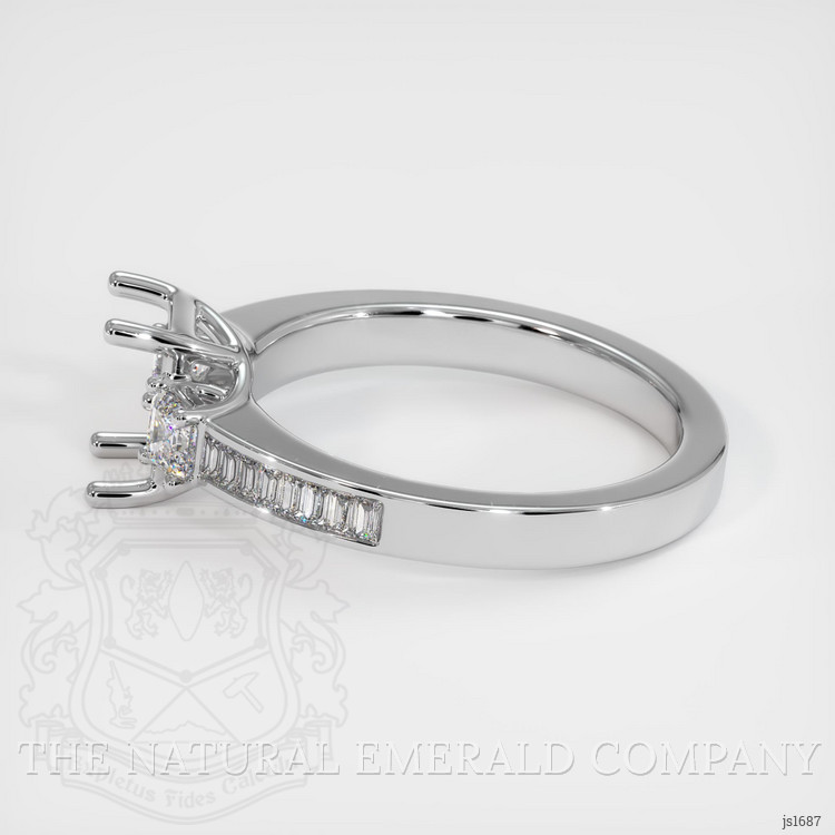 18K White Gold Three Stone Ring Setting