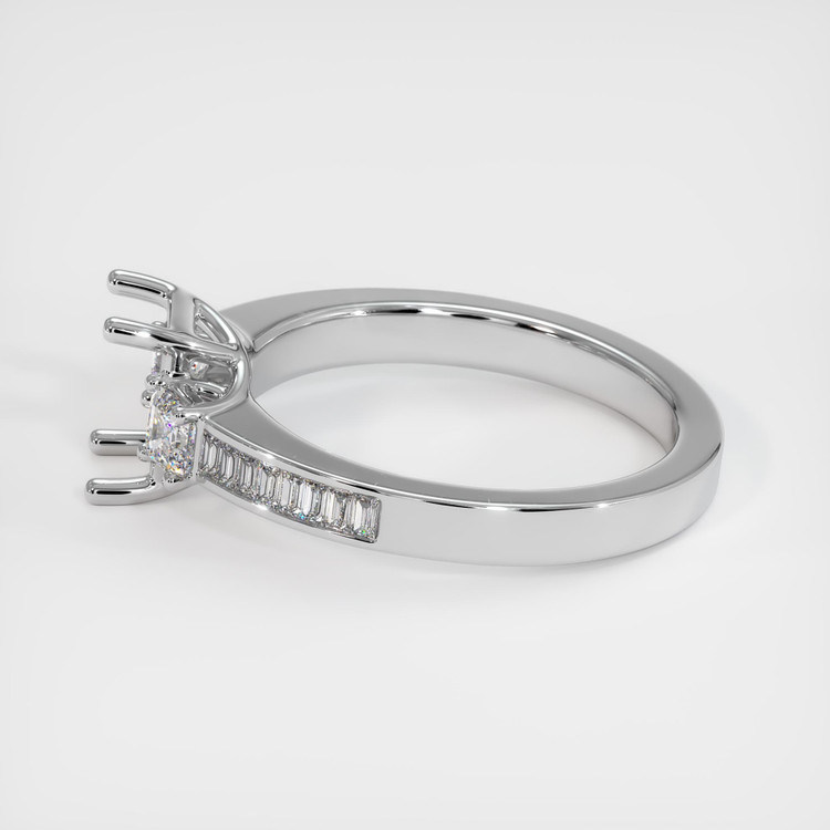 18K White Gold Three Stone Ring Setting