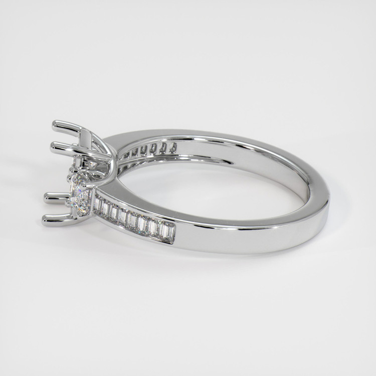 18K White Gold Three Stone Ring Setting