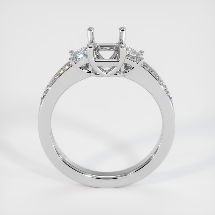 18K White Gold Three Stone Ring Setting