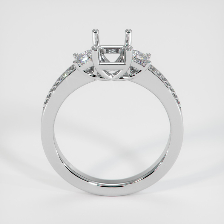 18K White Gold Three Stone Ring Setting