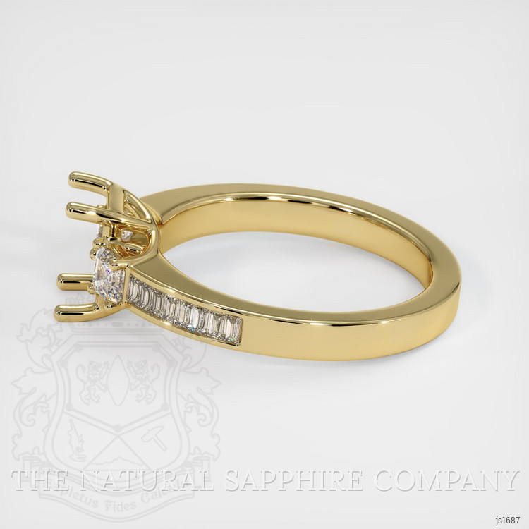 10K Yellow Gold Three Stone Ring Setting