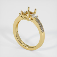 14K Yellow Gold Three Stone Ring Setting Video