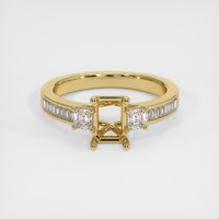 14K Yellow Gold Three Stone Ring Setting Image