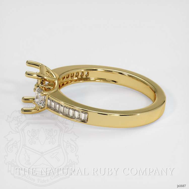 14K Yellow Gold Three Stone Ring Setting