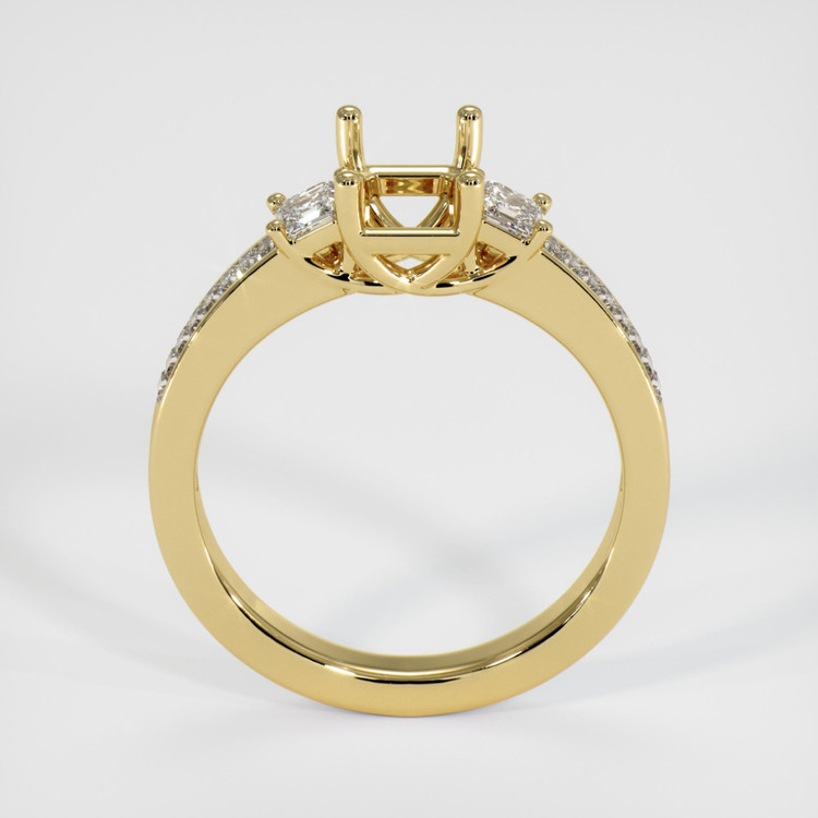 14K Yellow Gold Three Stone Ring Setting