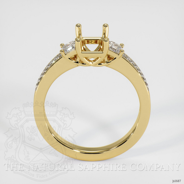 14K Yellow Gold Three Stone Ring Setting