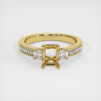 18K Yellow Gold Three Stone Ring Setting Image
