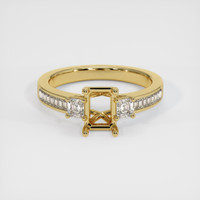 18K Yellow Gold Three Stone Ring Setting Image
