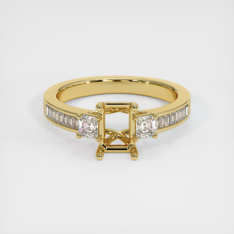 18K Yellow Gold Three Stone Ring Setting