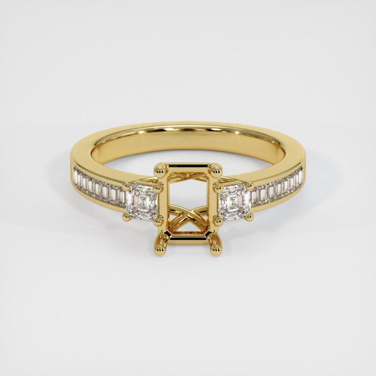 18K Yellow Gold Three Stone Ring Setting