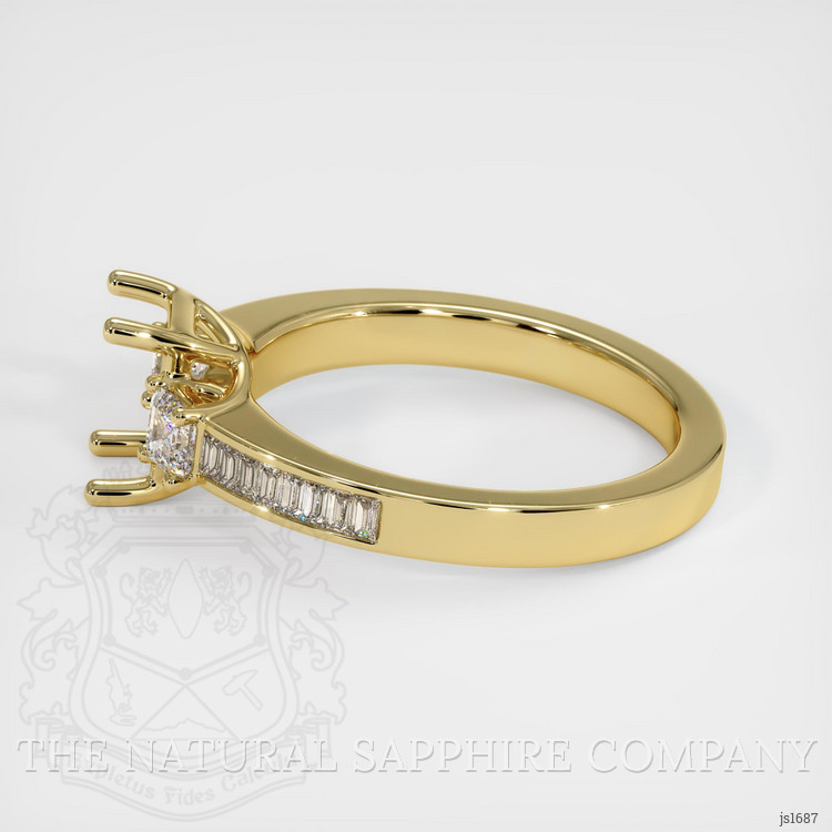 18K Yellow Gold Three Stone Ring Setting
