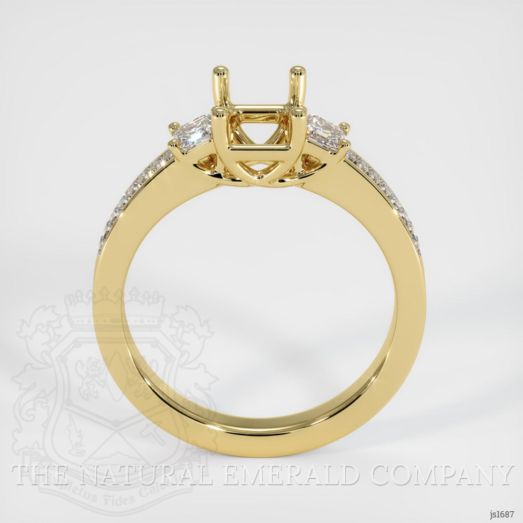 18K Yellow Gold Three Stone Ring Setting