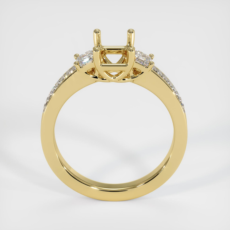 18K Yellow Gold Three Stone Ring Setting