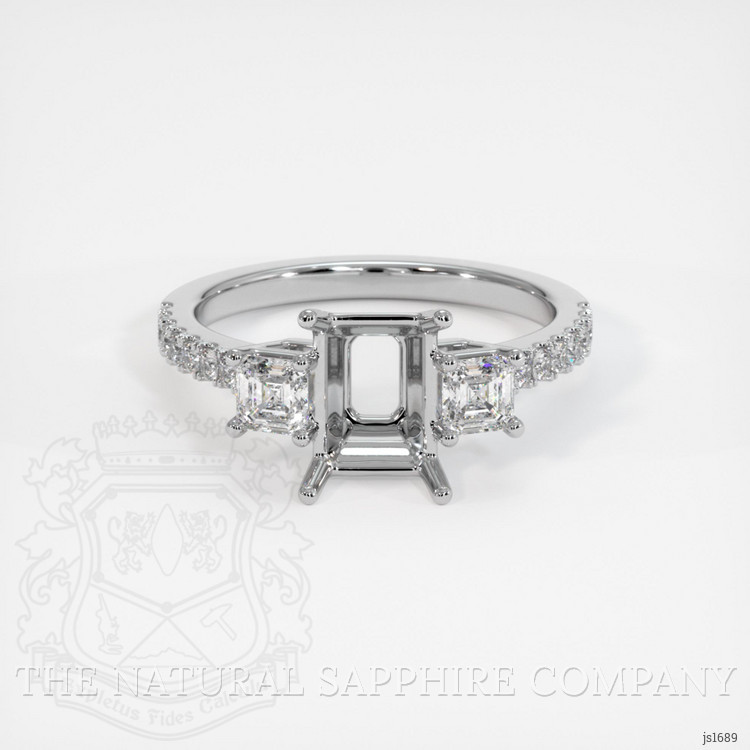 Platinum 950 Three Stone Ring Setting
