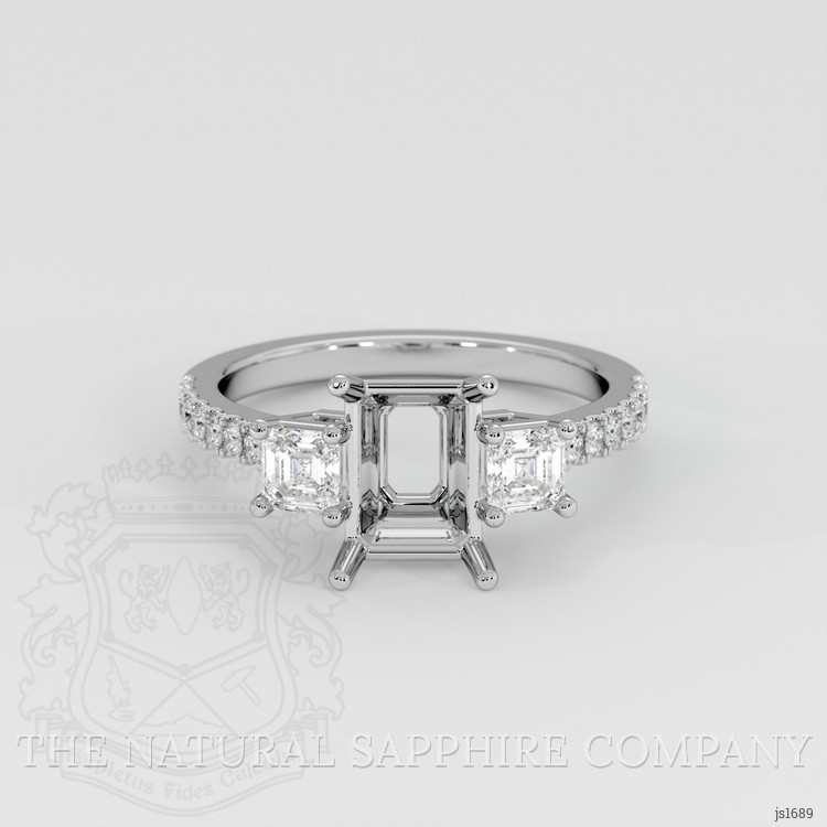 Platinum 950 Three Stone Ring Setting