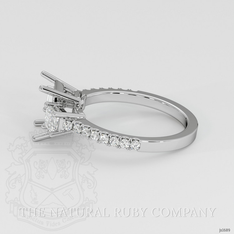 Platinum 950 Three Stone Ring Setting