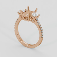 14K Rose Gold Three Stone Ring Setting Video
