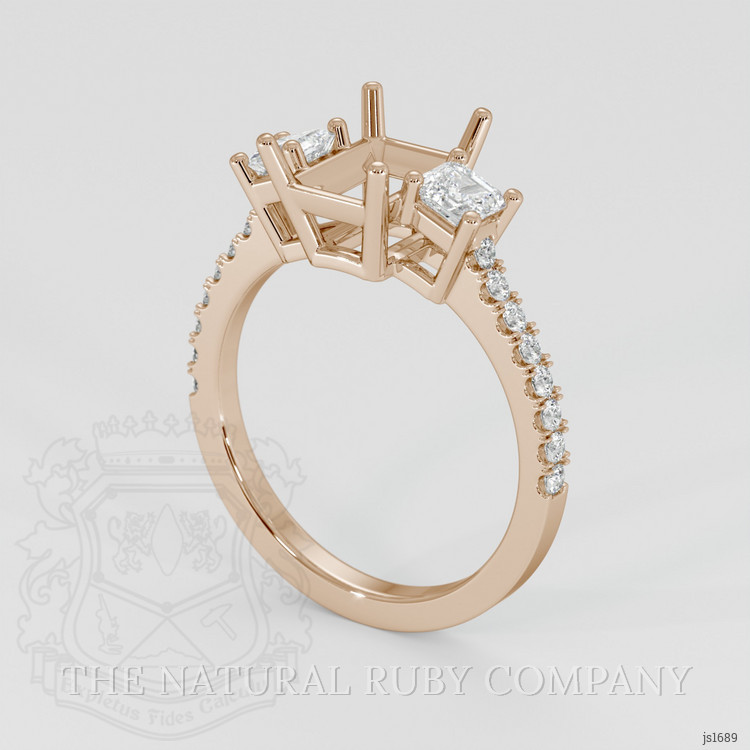 14K Rose Gold Pave Ring Setting