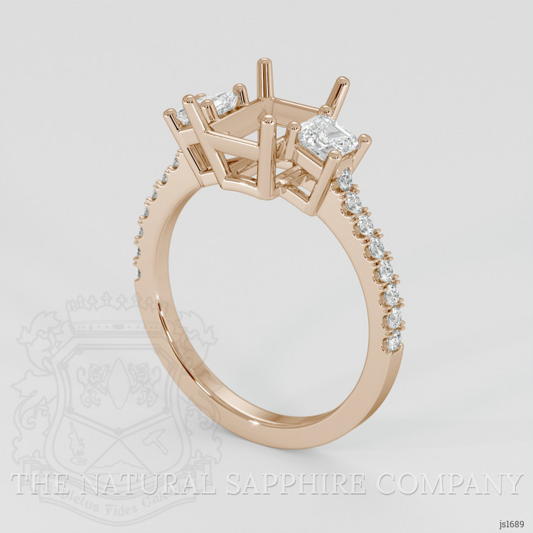 14K Rose Gold Pave Ring Setting