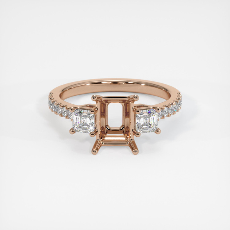 14K Rose Gold Pave Ring Setting