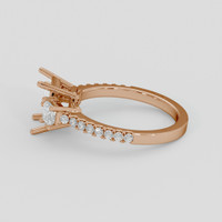 14K Rose Gold Three Stone Ring Setting Image