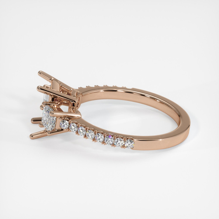 14K Rose Gold Pave Ring Setting