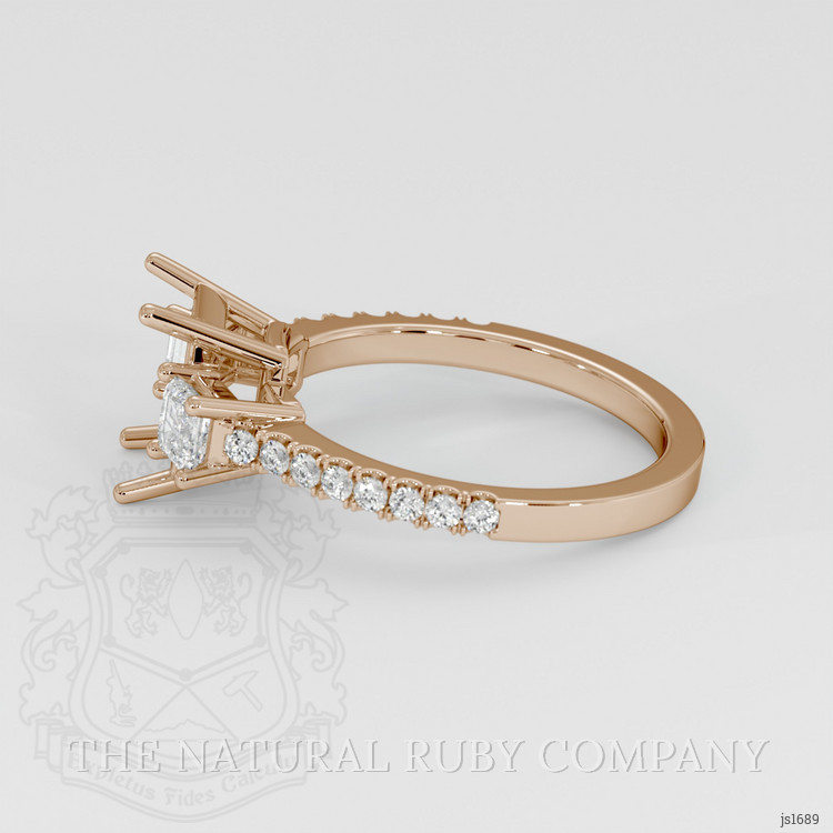 14K Rose Gold Pave Ring Setting