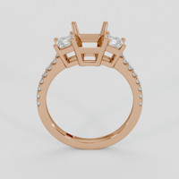 14K Rose Gold Three Stone Ring Setting Image