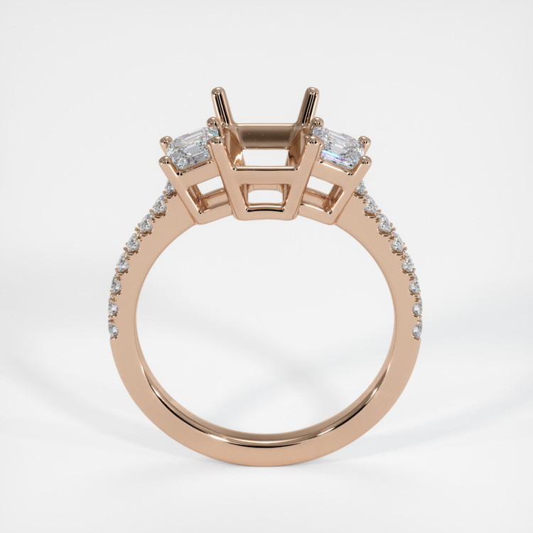 14K Rose Gold Pave Ring Setting