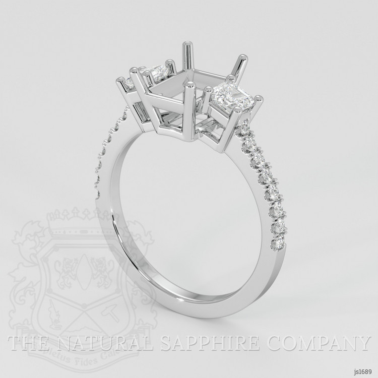 Silver Three Stone Ring Setting