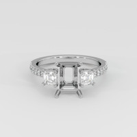 Silver Three Stone Ring Setting Image