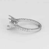 14K White Gold Three Stone Ring Setting Image