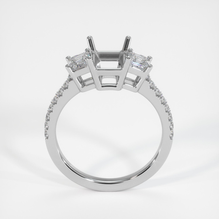 14K White Gold Pave Ring Setting
