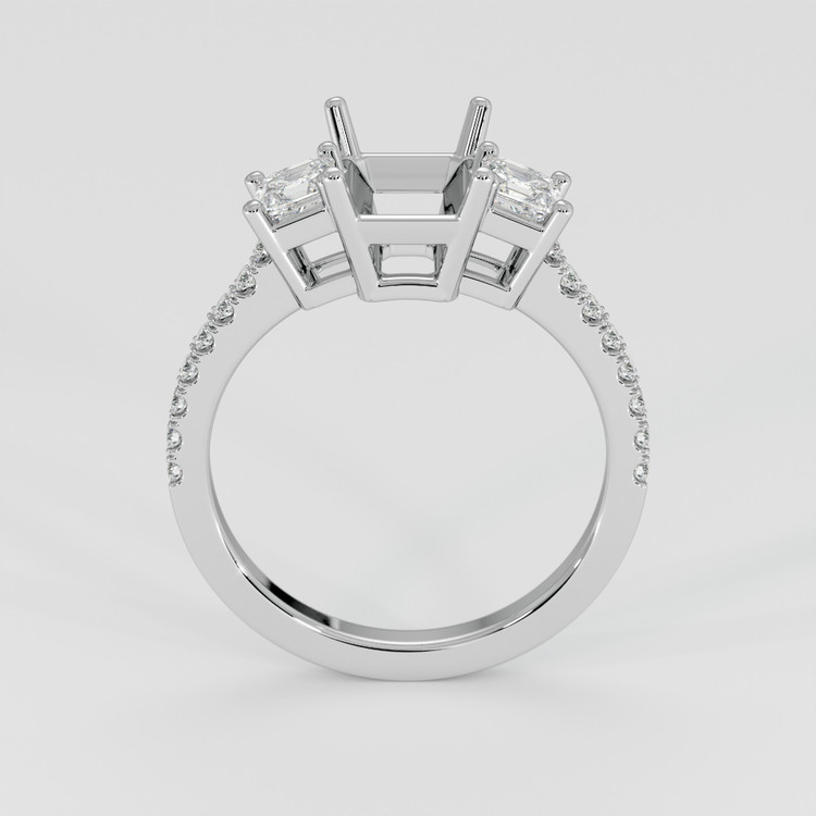 14K White Gold Pave Ring Setting