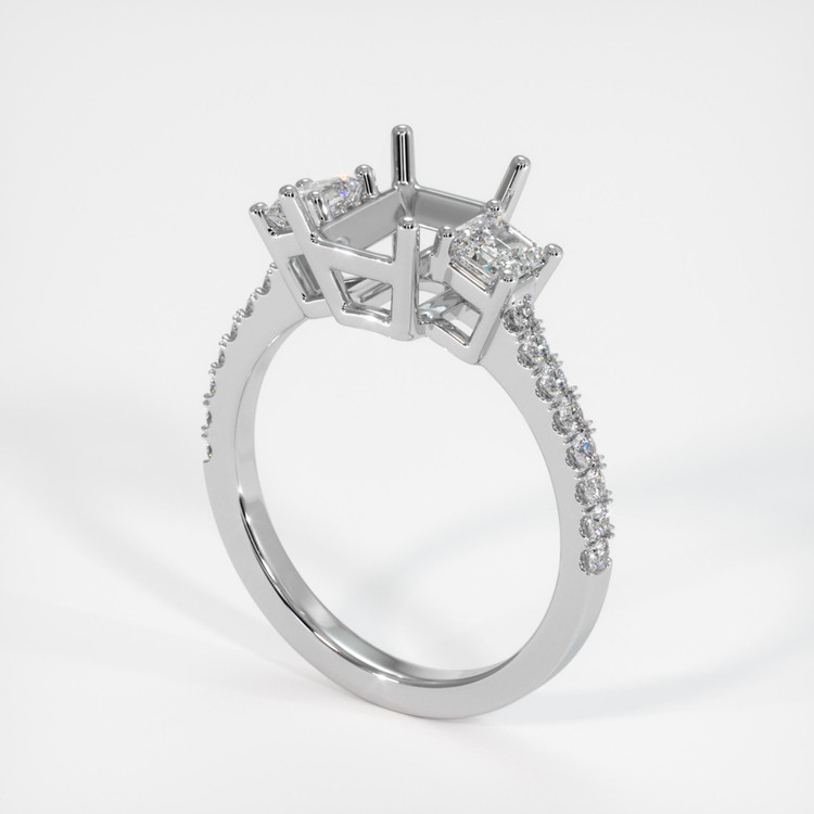 18K White Gold Pave Ring Setting
