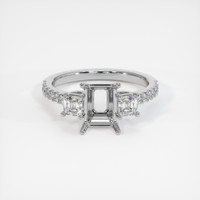 18K White Gold Three Stone Ring Setting Image