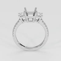 18K White Gold Three Stone Ring Setting Image