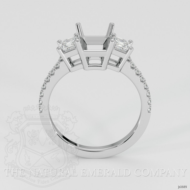 18K White Gold Three Stone Ring Setting