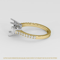 14K White & Yellow Three Stone Ring Setting Image