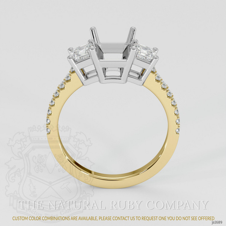 14K White & Yellow Pave Ring Setting