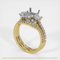 18K White & Yellow Three Stone Ring Setting Video