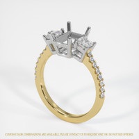18K White & Yellow Pave Ring Setting Image