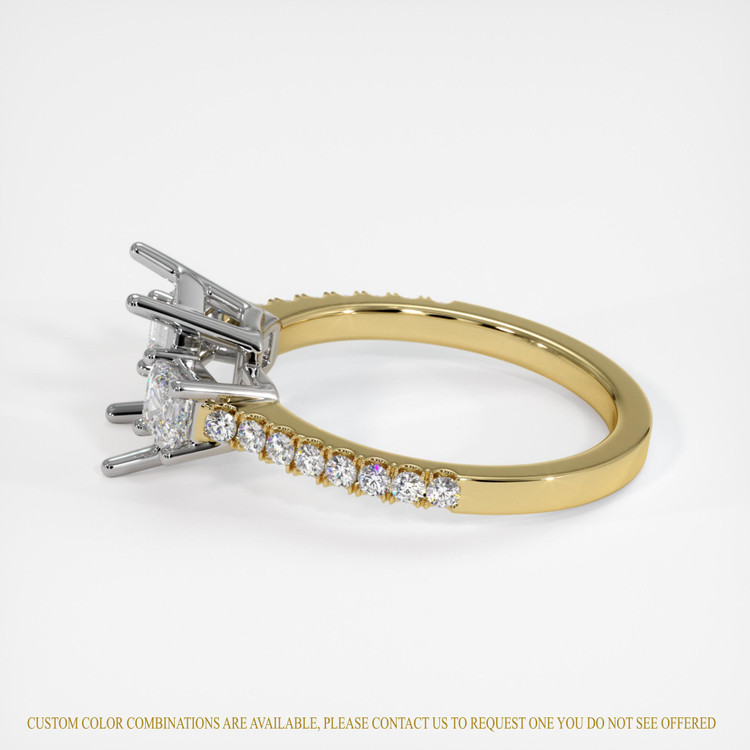 18K White & Yellow Pave Ring Setting